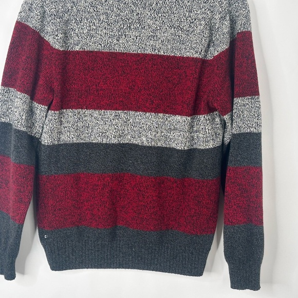 Chaps Sweater Mens Med Red & Gray Pullover Henley Mock Neck - Picture 13 of 15